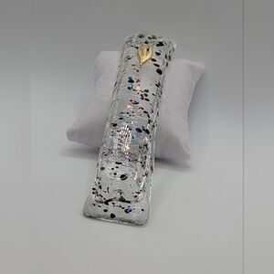 Hand crafted fused Confetti glass  Mezuzah case For Jewish Home Or Gift.